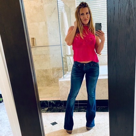 7 For All Mankind Studded A Pocket Bootcut Jeans - Picture 11 of 16